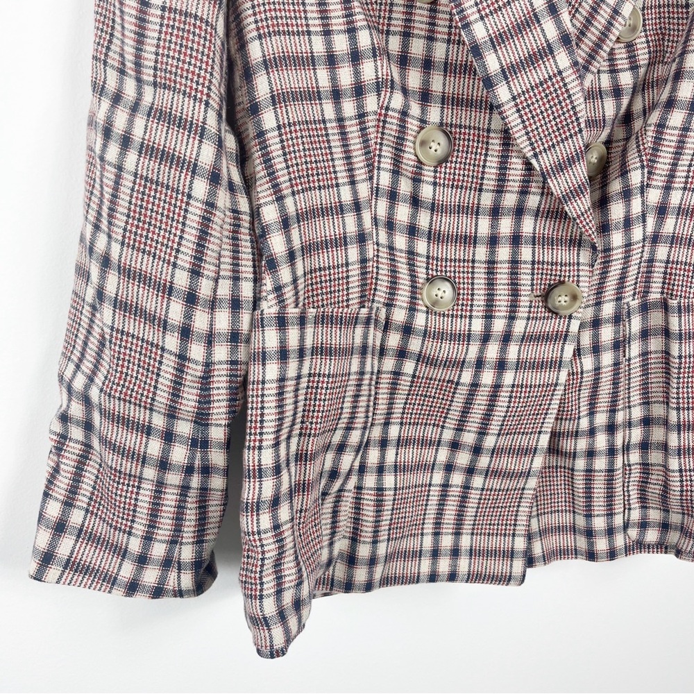 Isabel Marant Etoile Janey Checked Plaid Linen Bl… - image 4